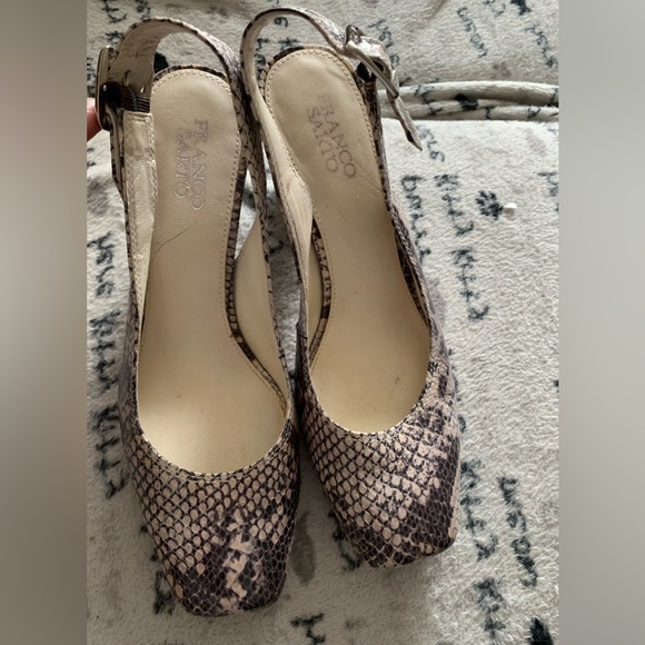 Franco Sarto snake print Slingback heels size 8 - Picture 2 of 14